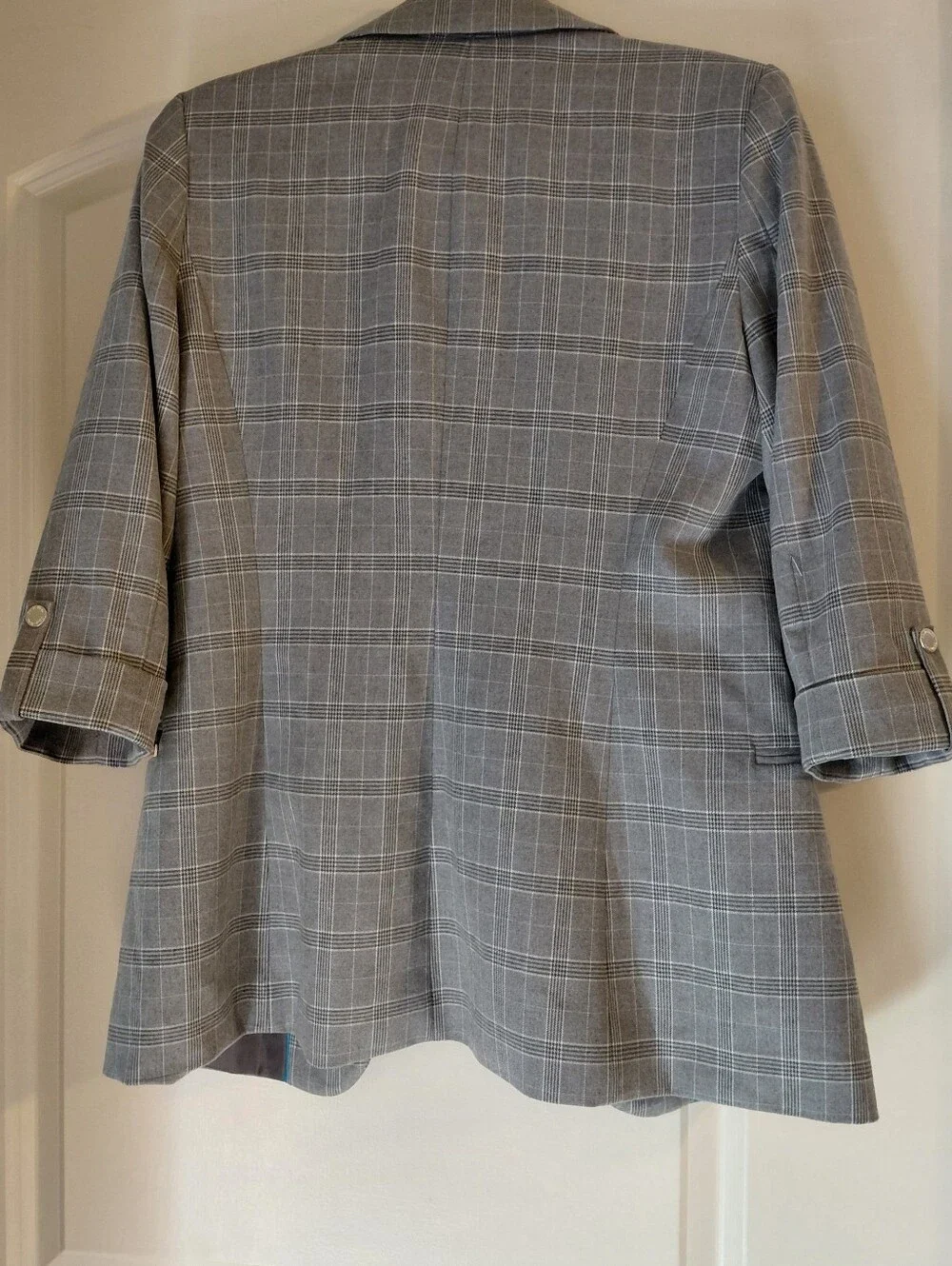 Calvin Klein Gray Plaid Blazer